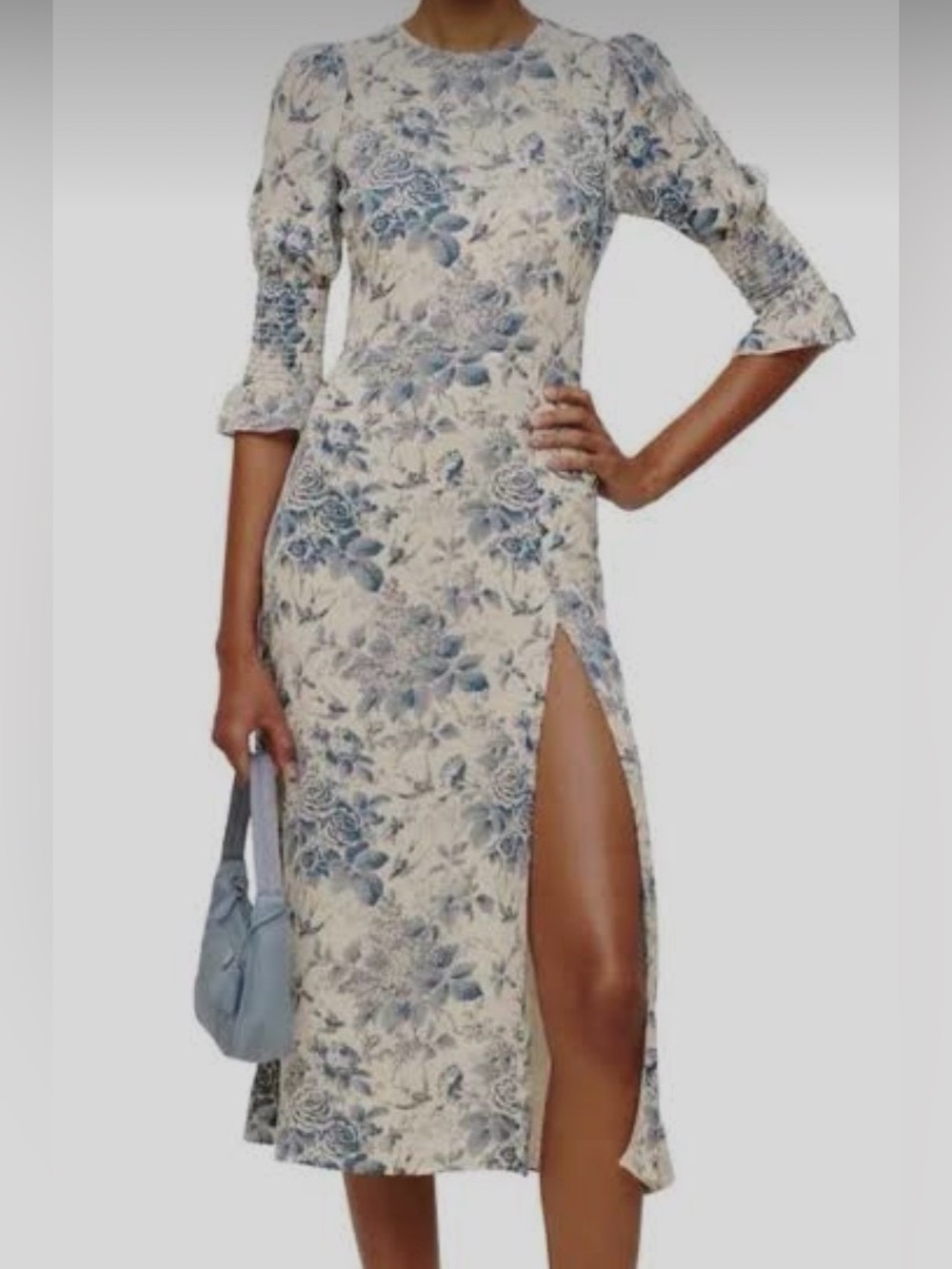 Reformation Blue & White Floral Midi Dress